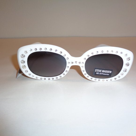 Steve Madden BLING White Jeweled New Sunglasses main image 7